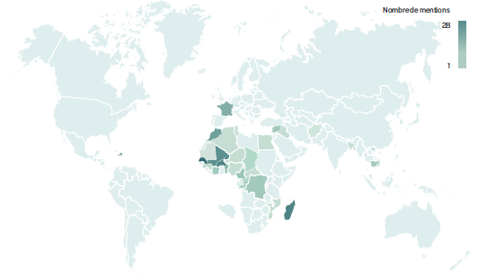 Cartographie des pays d’intervention par affectation des dépenses