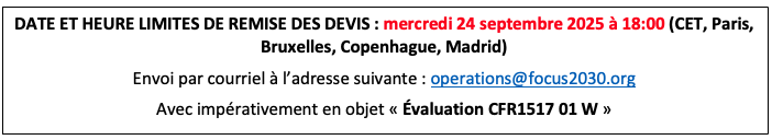 Appel à devis 10092025 - Évaluateur externe