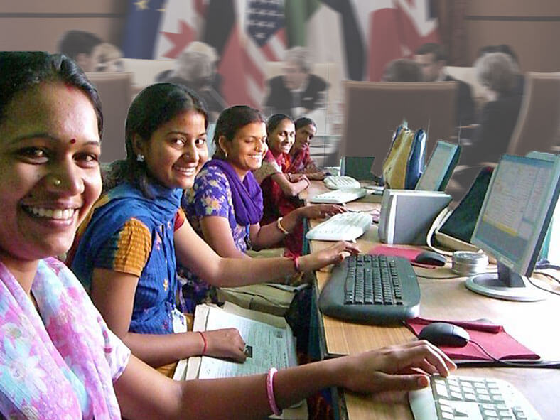 Formation à l'informatique - Femmes indiennes
