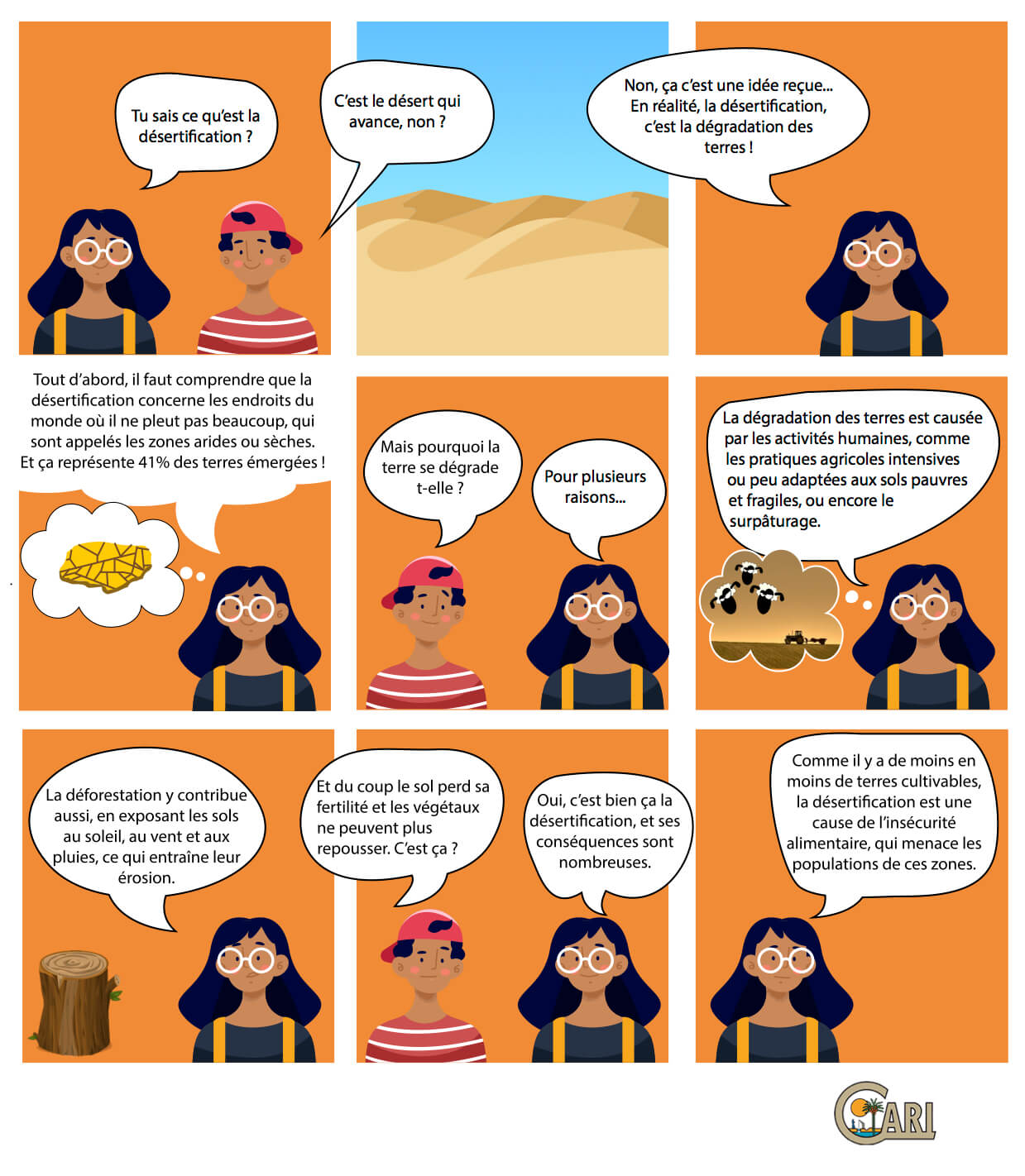 La désertification en bande dessinée