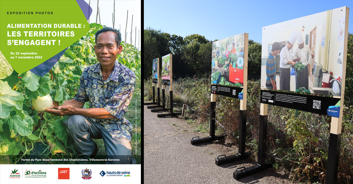 Affiches et panneaux de l'expo "Alimentation durable : les territoires s'engagent"