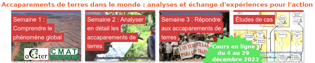 Face à l'accaparement des terres dans le monde : outils d'analyse et échange d'expériences pour l'action