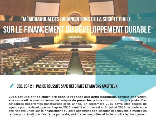 mémorandum sur le financement du développement
